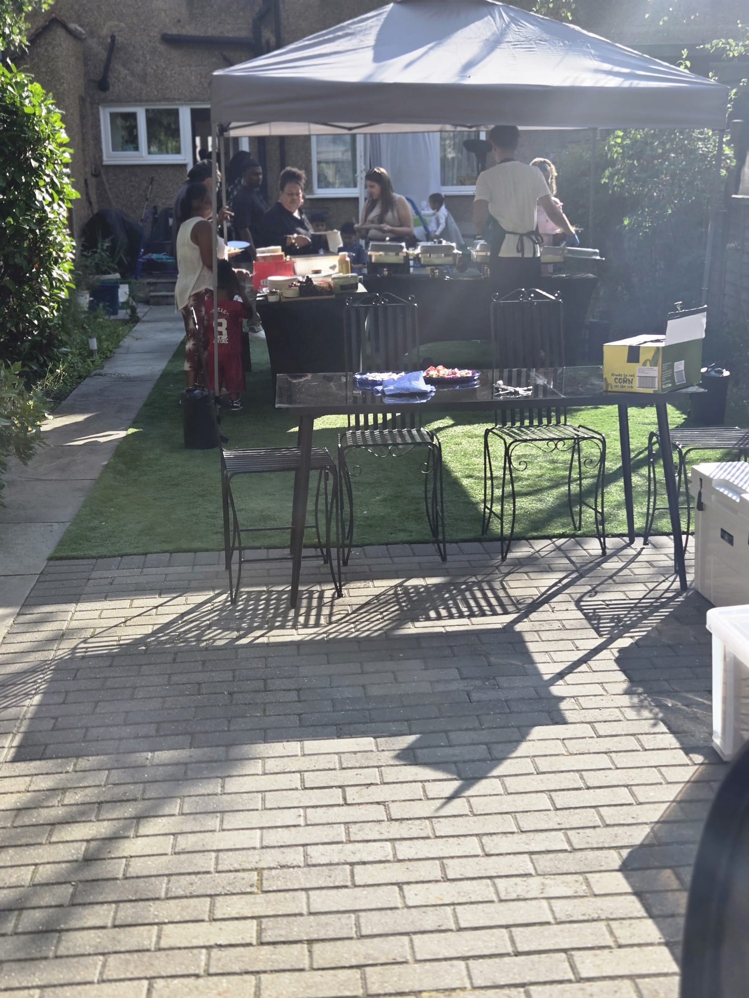 Garden party catering setup